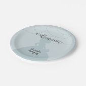 Rainy Day Blue Charro Silhouette Pappteller (Schrägansicht)