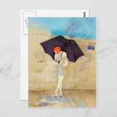 Rainy Day Blume Postkarte (Vorne/Hinten)