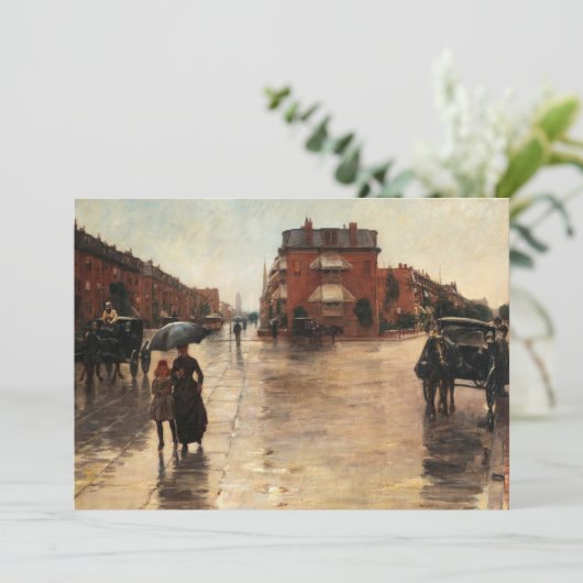 Rainy Day, Boston, Childe Hassam Dankeskarte (Stehend Vorderseite)