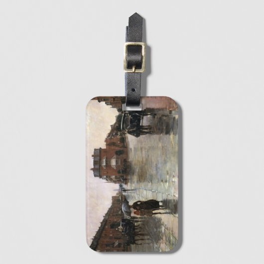 Rainy Day, Boston, Frederick Childe Hassam Gepäckanhänger (Vorderseite Vertikal)