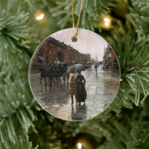 Rainy Day, Boston, Frederick Childe Hassam Keramik Ornament