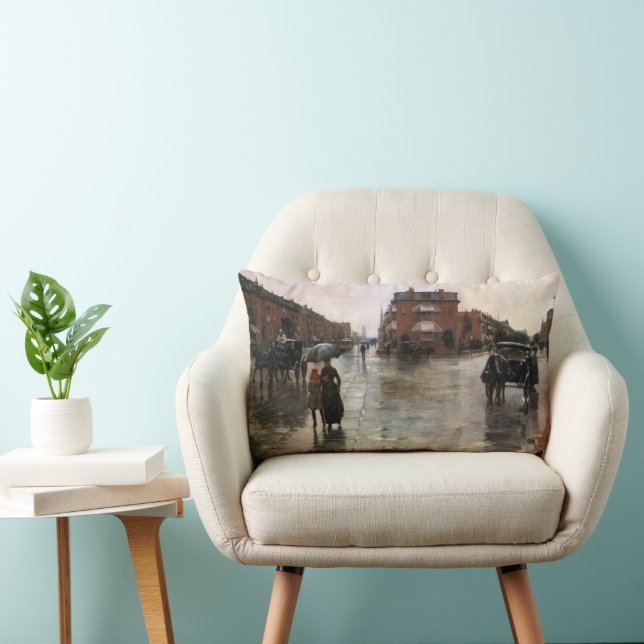 Rainy Day, Boston, Frederick Childe Hassam Lendenkissen (Stuhl )