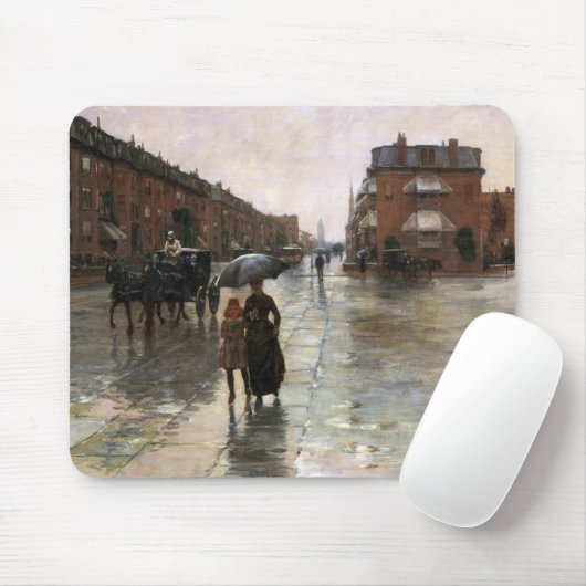 Rainy Day, Boston, Frederick Childe Hassam Mousepad (Mit Mouse)