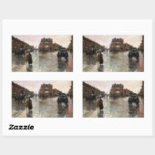 Rainy Day, Boston, Frederick Childe Hassam Rechteckiger Aufkleber (Blatt)