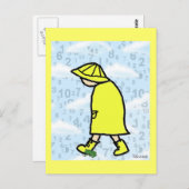 Rainy Day Boy Postcard Postkarte (Vorne/Hinten)