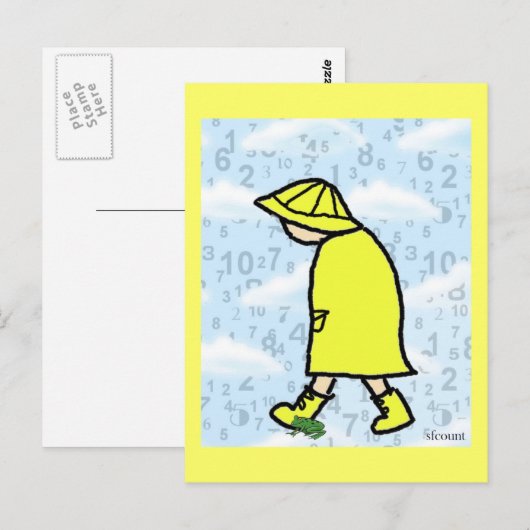 Rainy Day Boy Postcard Postkarte (Vorne/Hinten)