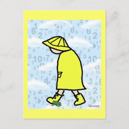 Rainy Day Boy Postcard Postkarte (Vorderseite)