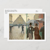 Rainy Day by Caillebotte Postkarte (Vorne/Hinten)