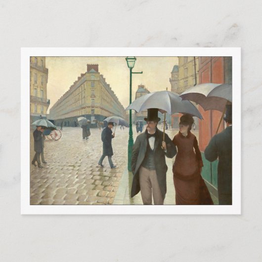 Rainy Day by Caillebotte Postkarte (Vorderseite)