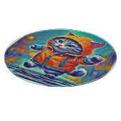 Rainy Day Cat Dance Schneidebrett (Ecke)