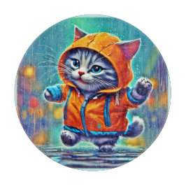 Rainy Day Cat Dance Schneidebrett