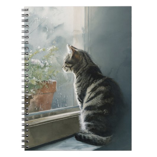 Rainy Day Cat Spiral Notebook Notizblock (Vorderseite)