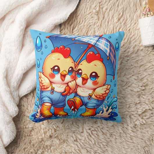 "Rainy Day Chickens" Kissen (Decke)