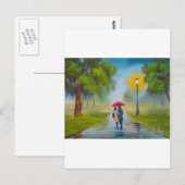 RAINY DAY COUPLE UMBRELLA-MALETTE POSTKARTE (Vorne/Hinten)