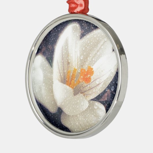 Rainy Day Crocus Blume Ornament Aus Metall (Links)