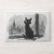 Rainy Day der künstlerischen Black Cat in der City