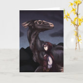 Rainy Day Dinosaur Karte (Gelbe Blume)
