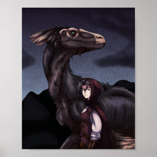 Rainy Day Dinosaur Poster