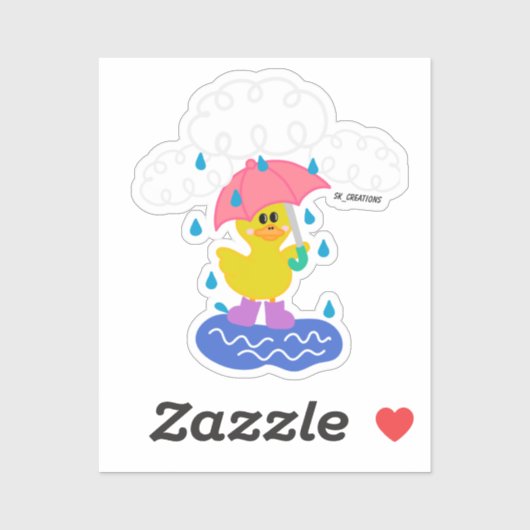 Rainy Day Duck Aufkleber (Blatt)