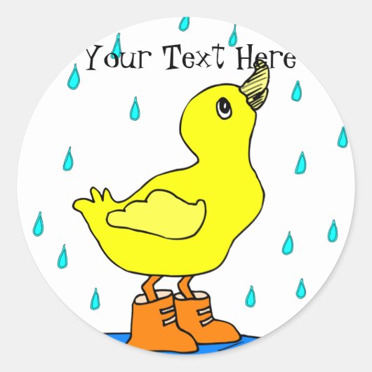 Rainy Day Duck in Orange Boots Stickers (Vorderseite)