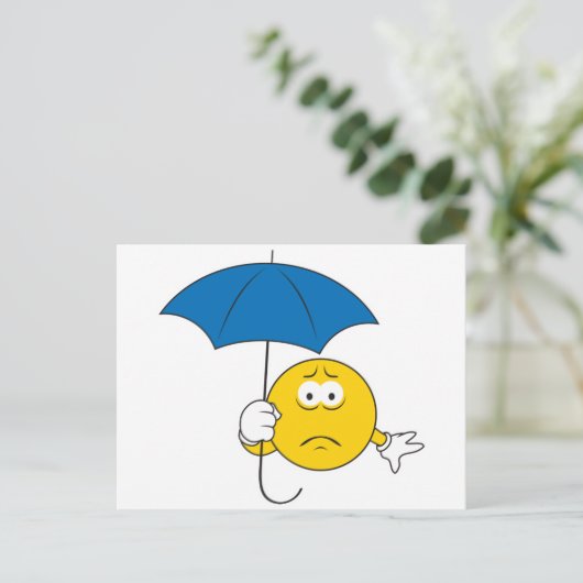 Rainy Day Face Postkarte (Stehend Vorderseite)