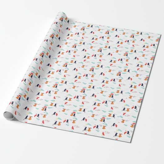 Rainy Day Friends: Cat Dog Vintag Geschenkpapier (Ungerollt)