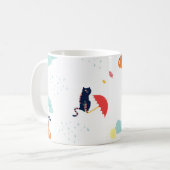 Rainy Day Friends: Cat Dog Vintag Kaffeetasse (Vorderseite Links)