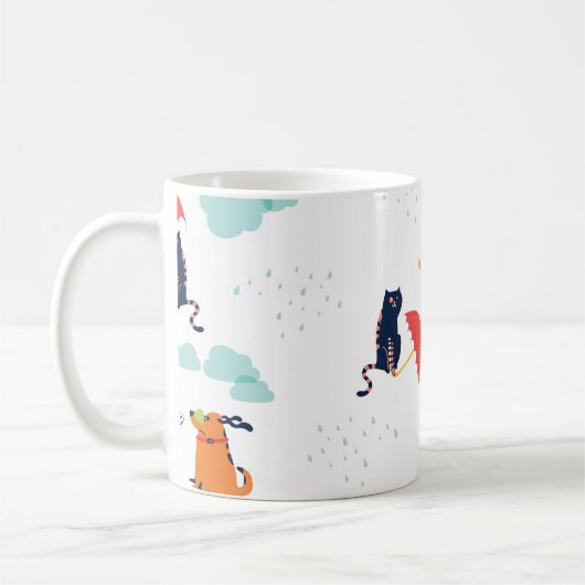 Rainy Day Friends: Cat Dog Vintag Kaffeetasse (Links)