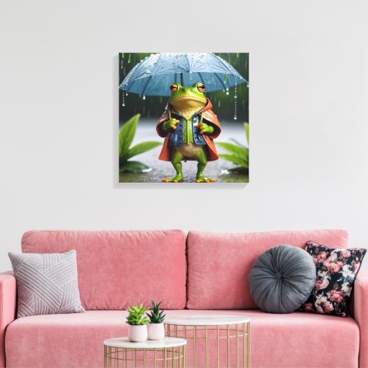 Rainy Day Frog Leinwanddruck (Insitu (Wohnzimmer))