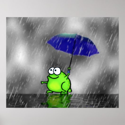Rainy Day Frosch Print Poster (Vorne)