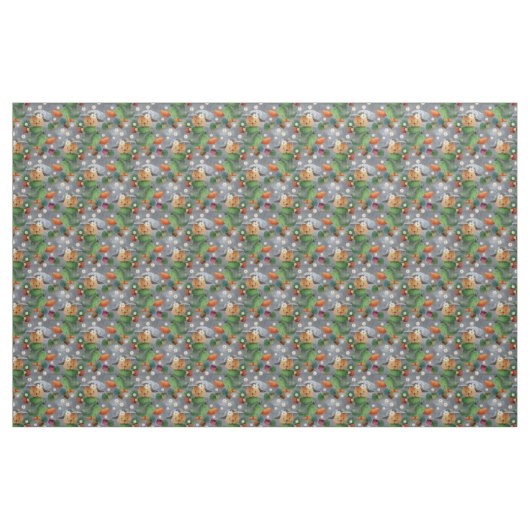 Rainy Day Ginger Cat Daisies Pattern Stoff (Yard (91,4 cm))