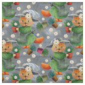 Rainy Day Ginger Cat Daisies Pattern Stoff (Muster)
