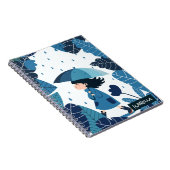 Rainy Day Girl Spiral Foto Notebook Notizblock (Rechte Seite)