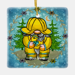 Rainy Day Gnome Keramikornament