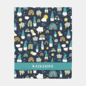 Rainy Day Gnomes Rainbow Kids Fleecedecke (Vorderseite)