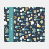 Rainy Day Gnomes Rainbow Kids Fleecedecke (Vorderseite (Horizontal))