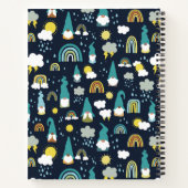 Rainy Day Gnomes Rainbow Kids Notizblock (Rückseite)