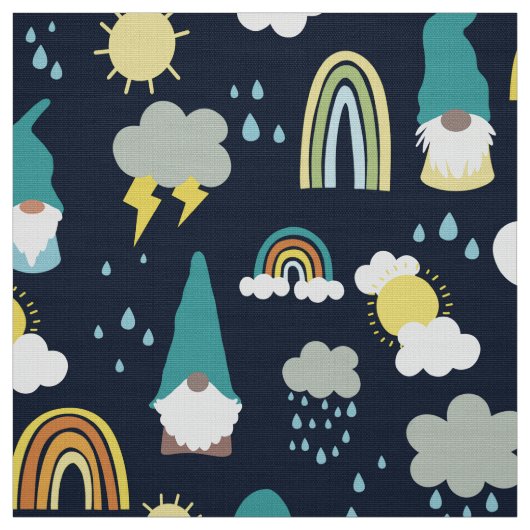 Rainy Day Gnomes Rainbow Kids Stoff (Muster)