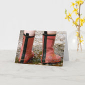 Rainy Day Grußkarte Karte (Gelbe Blume)