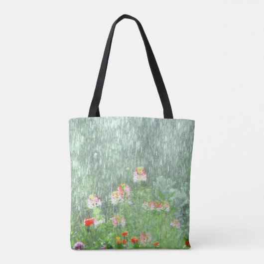 Rainy Day im Blumengarten Tote Tasche (Rückseite)