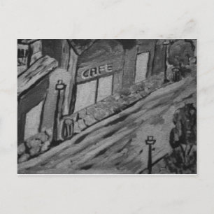 Rainy Day im Café - Kunst, Dichtung und Musik Postkarte