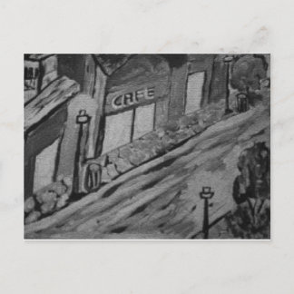 Rainy Day im Café - Kunst, Dichtung und Musik Postkarte