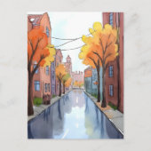 Rainy Day in Boston | Wasserfarbe MA Reisen Postkarte (Vorderseite)