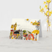 Rainy Day in London Karte (Gelbe Blume)