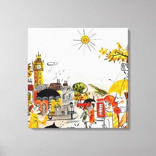 Rainy Day in London Leinwanddruck (Vorderseite)