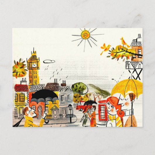 Rainy Day in London Postkarte (Vorderseite)