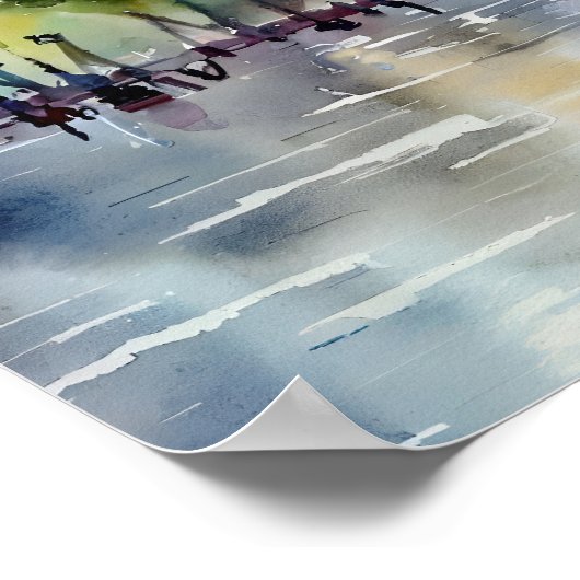 Rainy Day in Washington Square Park Poster (Ecke)