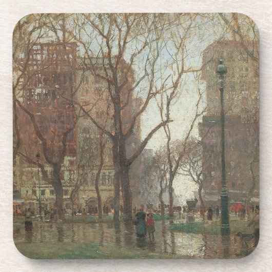 Rainy Day, Madison Square, New York, Paul Cornoyer Getränkeuntersetzer (Vorderseite)