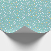 Rainy Day Mint Green Yellow White Raindrops Geschenkpapier (Ecke)