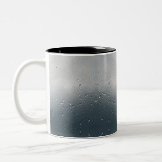 Rainy Day Mood Gray Raindrops Print Tasse (Links)
